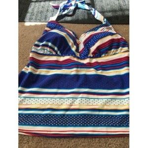 Catalina Women's Plus Tankini Swim Halter Top w/Tie Neck 1 Pc Size 1X (16W)